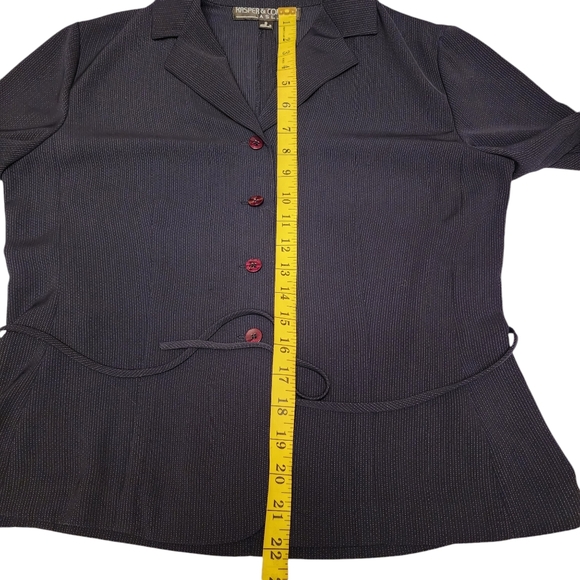 Kasper Navy Blue Pinstripe Lightweight Blazer Size 8 - Picture 8 of 12